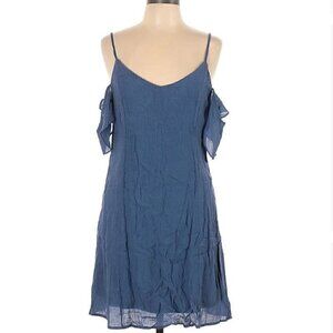*NWT * MOD Boutique Dusty Blue Wedding Guest cold shoulder Dress Size L